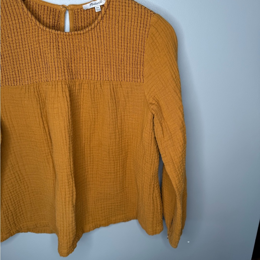 Madewell Smocked Swing Top - Antique Gold - Picture 6 of 11